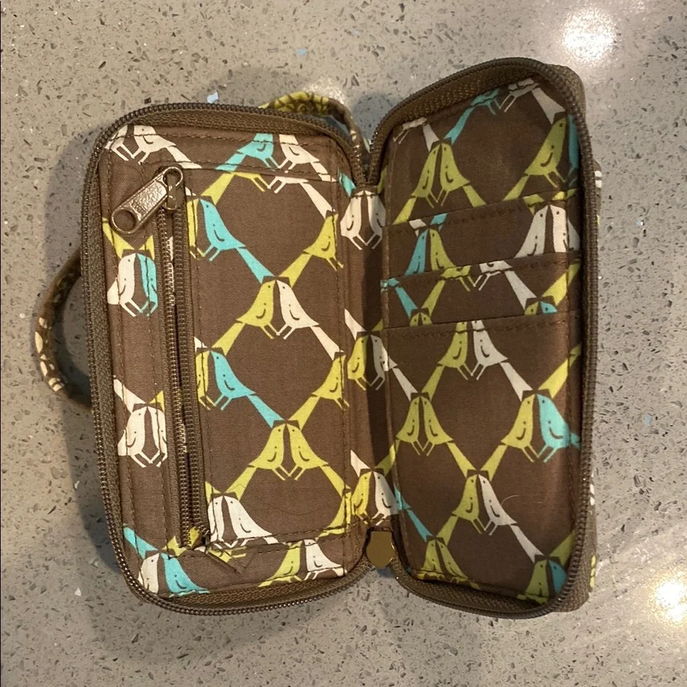 Vera Bradley Brown Floral Wristlet Phone Case